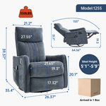 Heat Massage Manual Recliner Chair with Rocker and Swivel in Fabric for Living Room detail image 21