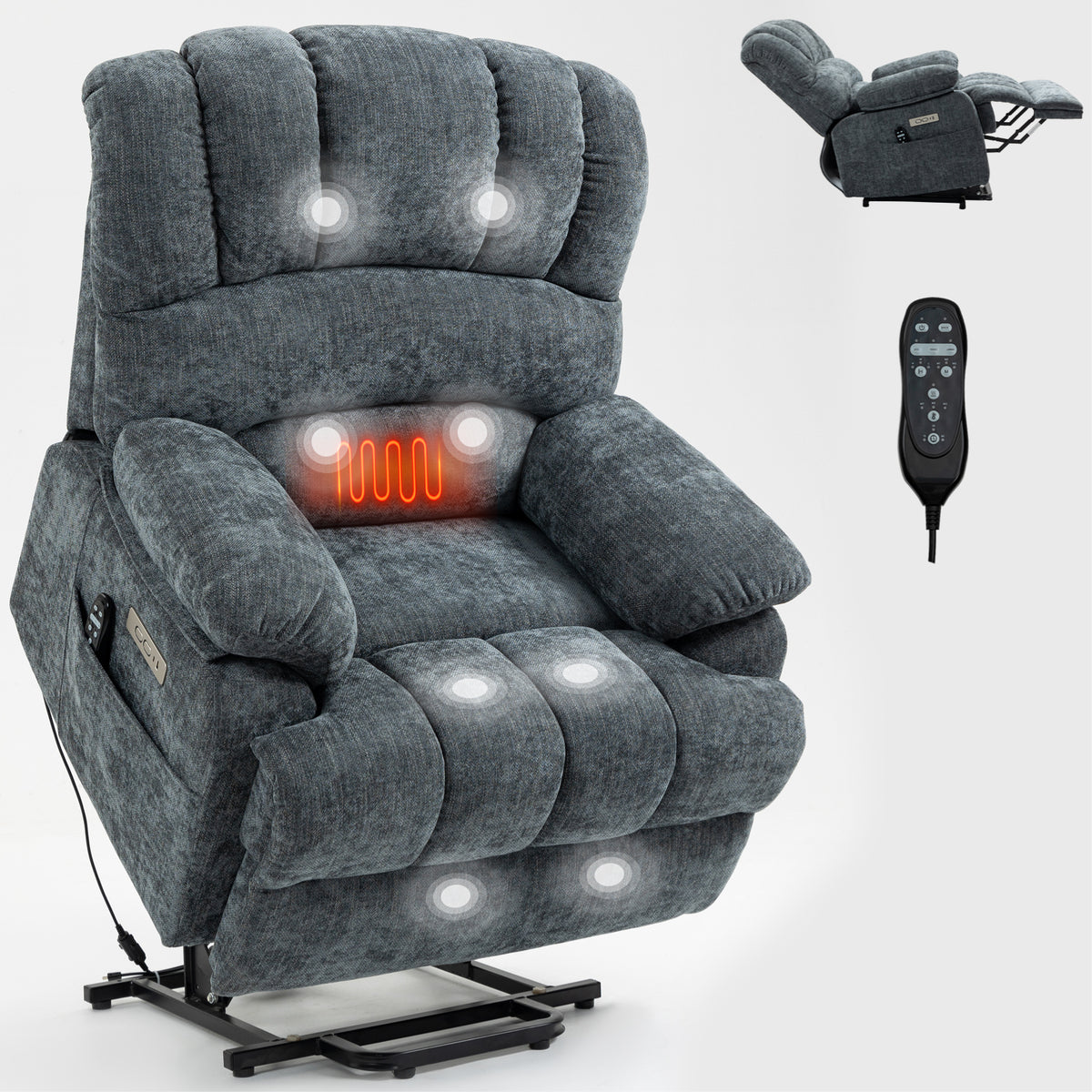 Chenille Power Lift Recliner detail image 31