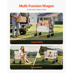 VEVOR Foldable Wagon Cart with Bench Conversion for workshop, garage, storage, or utility use