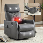 Faux Leather Heat & Massage Manual Rocker Swivel Recliner detail image 12