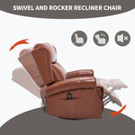Heat Massage Manual Recliner Chair with Rocker and Swivel for Living Room detail image 130