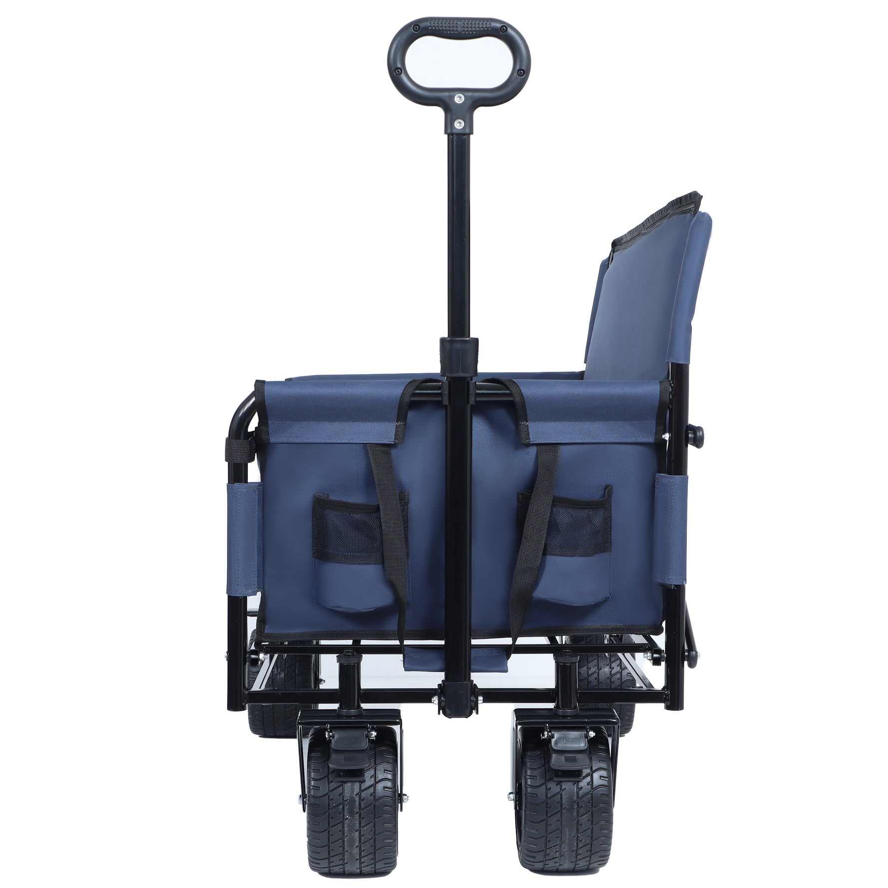 3-in-1 Folding Wagon Cart with Bench Seat & Storage for workshop, garage, storage, or utility use