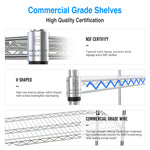 Heavy-Duty NSF Adjustable Wire Shelving Unit with Wheels & Shelf Liners for workshop, garage, storage, or utility use