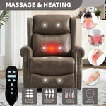Heat Massage Manual Recliner Chair with Rocker and Swivel for Living Room detail image 113