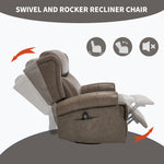 Heat Massage Manual Recliner Chair with Rocker and Swivel for Living Room detail image 116