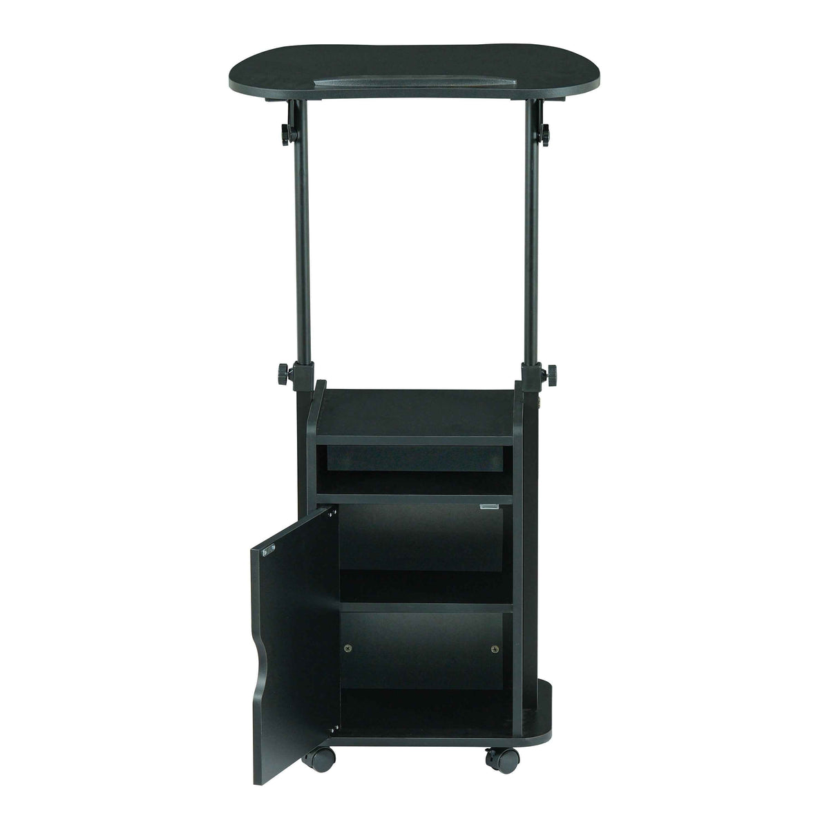 Techni Mobili Sit-to-Stand Laptop Cart with Storage mobile laptop workstation