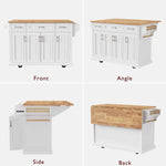 54 in. Rolling Kitchen Island with Drop Leaf & Storage product view 9