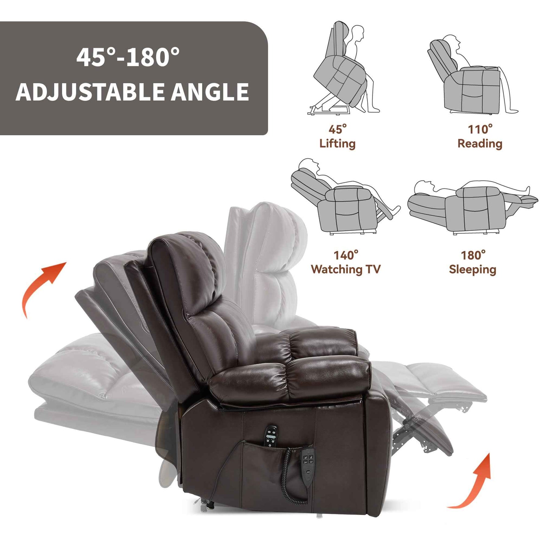 Dual-Motor Power Lift Recliner with Heat & Massage, 350 lb Capacity detail image 109
