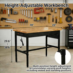 Heavy-Duty Adjustable Workbench with Power Outlet for workshop, garage, storage, or utility use