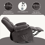 Massage Swivel Rocker Recliner with Vibration, Heat & Ergonomic Lounge Support detail image 29
