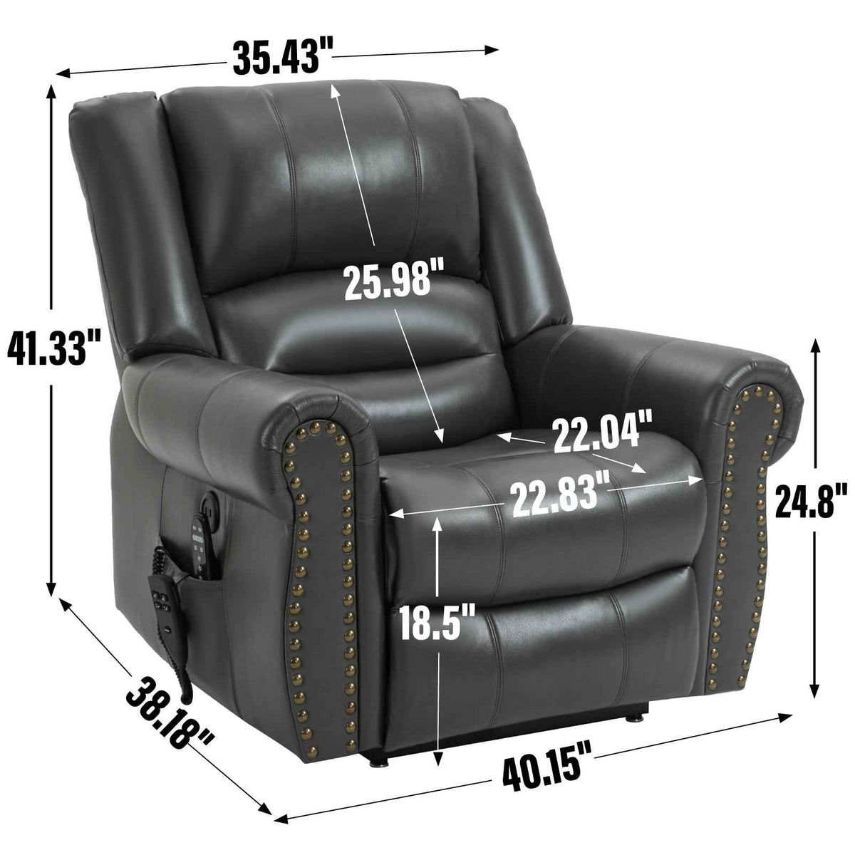 Dual-Motor Power Lift Heat & Massage Recliner detail image 43
