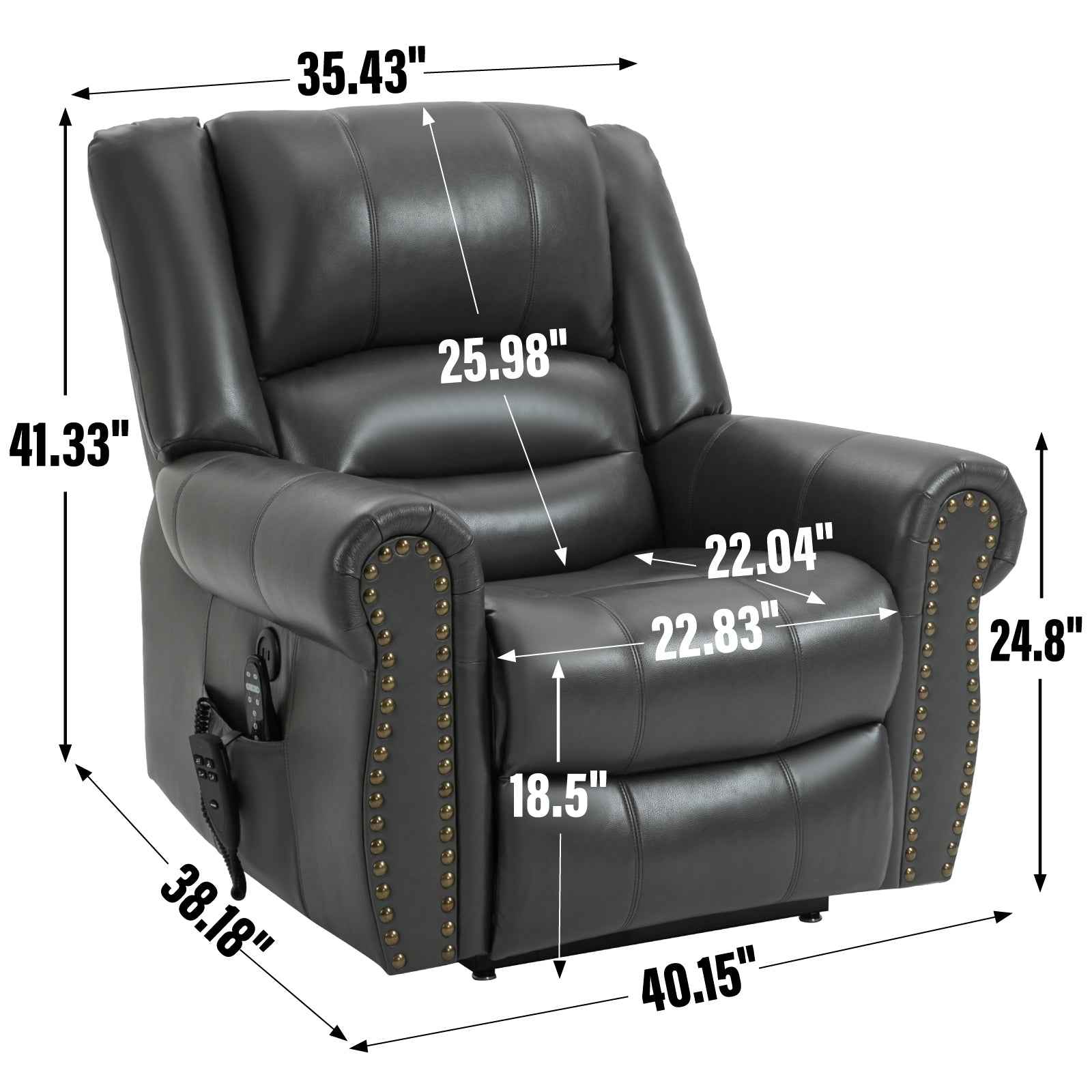 Dual-Motor Power Lift Heat & Massage Recliner detail image 43
