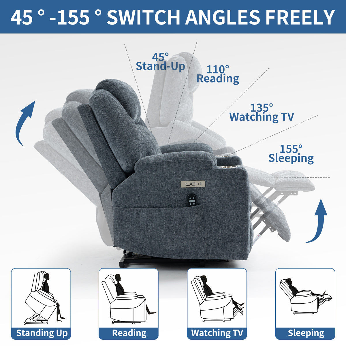 Dual-Motor Leather-Air Power Lift Recliner detail image 65
