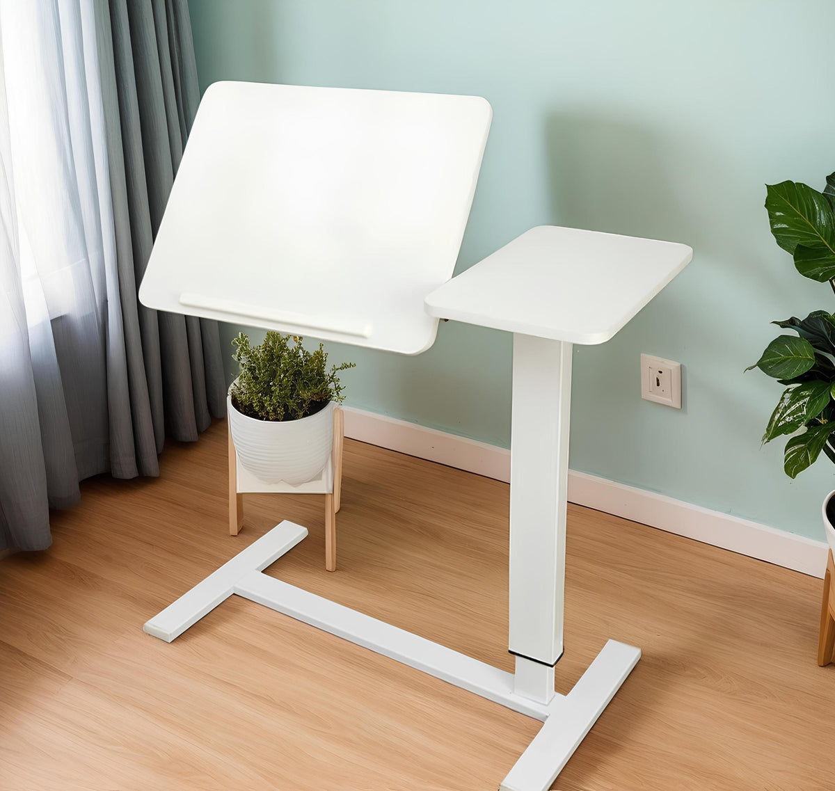 Height Adjustable Rolling Overbed Laptop Desk mobile laptop workstation
