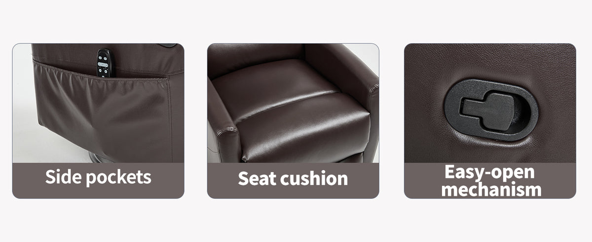 Heat Massage Manual Recliner Chair with Rocker and Swivel in Fabric for Living Room detail image 22