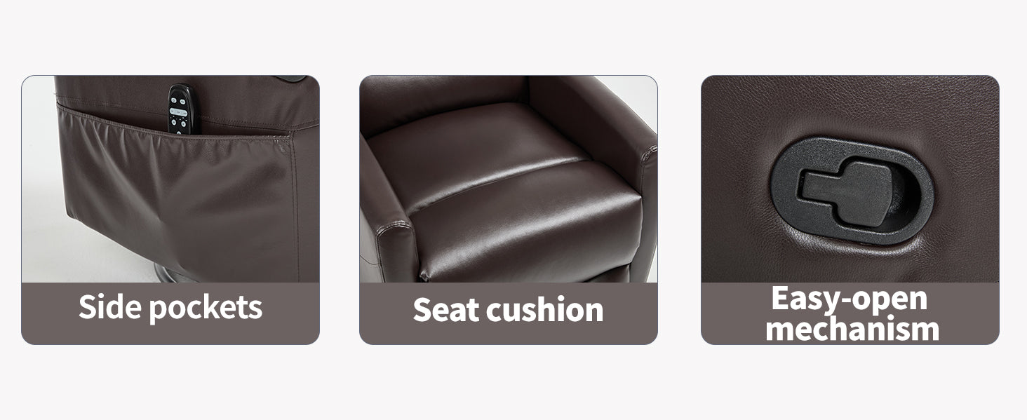 Heat Massage Manual Recliner Chair with Rocker and Swivel in Fabric for Living Room detail image 22