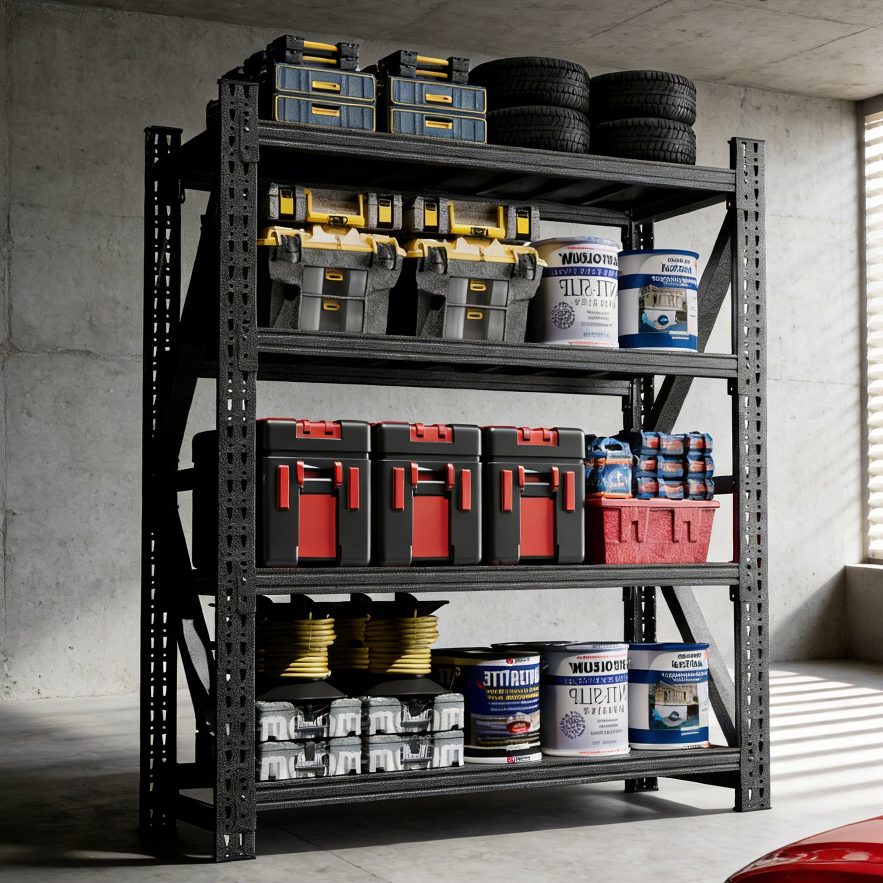 Heavy Duty Metal Adjustable Garage Shelving Unit, 4000lb Capacity Industrial Storage Rack for workshop, garage, storage, or utility use