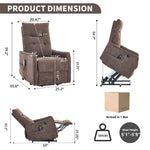 Chenille Single-Motor Power Lift Recliner with Massage & Heat detail image 20