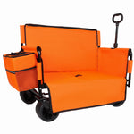 3-in-1 Folding Wagon Cart with Bench Seat & Storage for workshop, garage, storage, or utility use