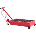 Low-Profile Rolling Oil Drain Pan with Manual Pump for workshop, garage, storage, or utility use