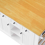 53 in. Farmhouse Kitchen Island with Power Outlet & Stools product view 49