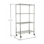 Heavy-Duty Adjustable Wire Shelving Unit with Wheels & Levelers for workshop, garage, storage, or utility use