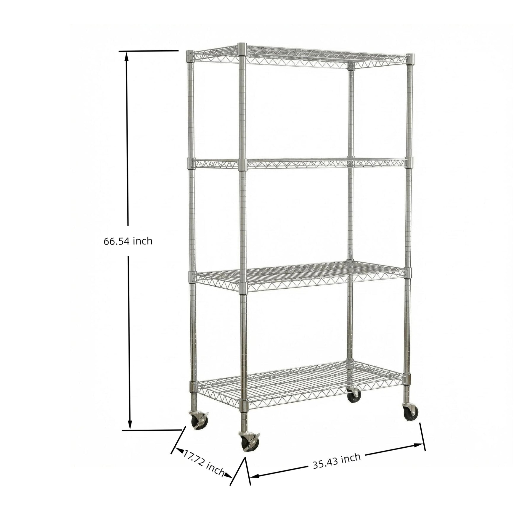 Heavy-Duty Adjustable Wire Shelving Unit with Wheels & Levelers for workshop, garage, storage, or utility use