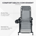 Outsunny Folding Zero Gravity Rocking Chair Set detail image 14