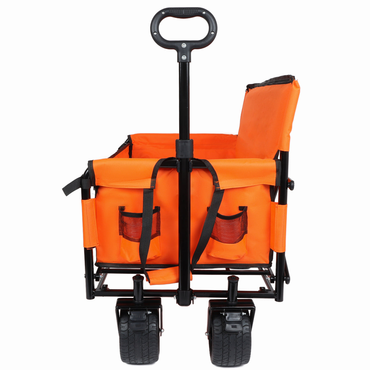 3-in-1 Folding Wagon Cart with Bench Seat & Storage for workshop, garage, storage, or utility use