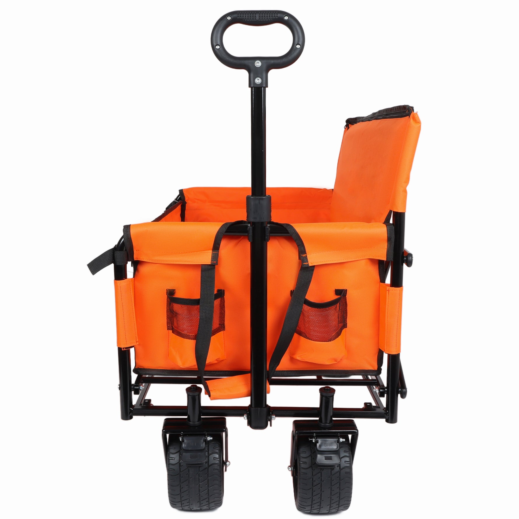 3-in-1 Folding Wagon Cart with Bench Seat & Storage for workshop, garage, storage, or utility use