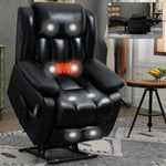 Dual-Motor Power Lift Genuine Leather Heat & Massage Recliner detail image 18