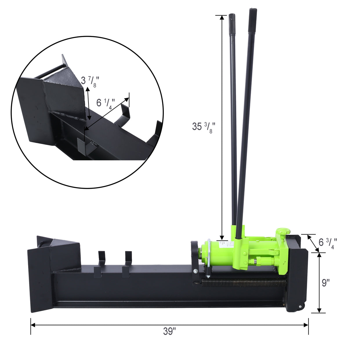 10-Ton Manual Hydraulic Horizontal Log Splitter for workshop, garage, storage, or utility use