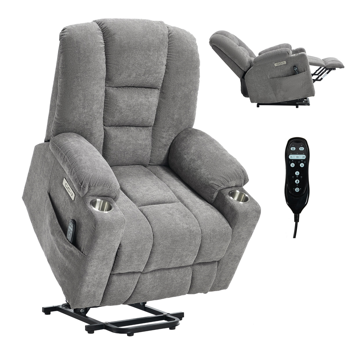 Large Dual-Motor Power Lift Heat & Massage Recliner detail image 31