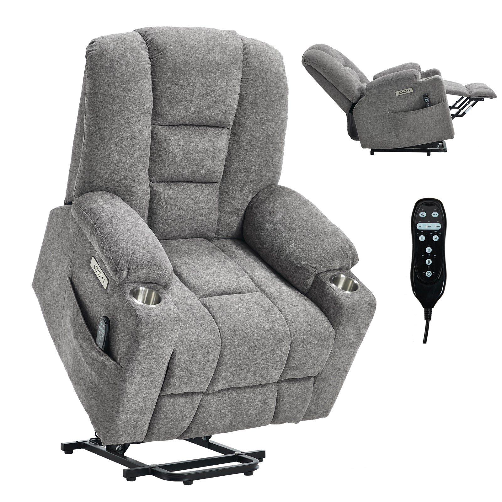 Large Dual-Motor Power Lift Heat & Massage Recliner detail image 31