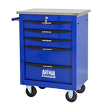 Rolling 5-Drawer Steel Tool Chest with Stainless Steel Top for workshop, garage, storage, or utility use