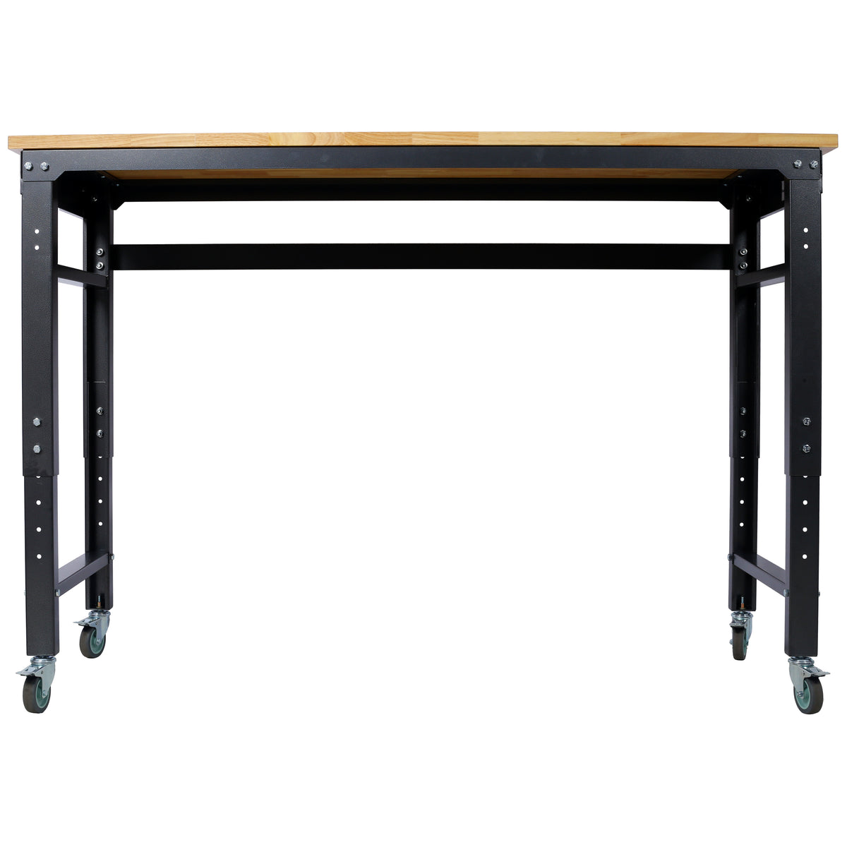 60" Rolling Adjustable Workbench, Black Hammertone workshop project bench