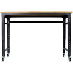 60" Rolling Adjustable Workbench, Black Hammertone workshop project bench