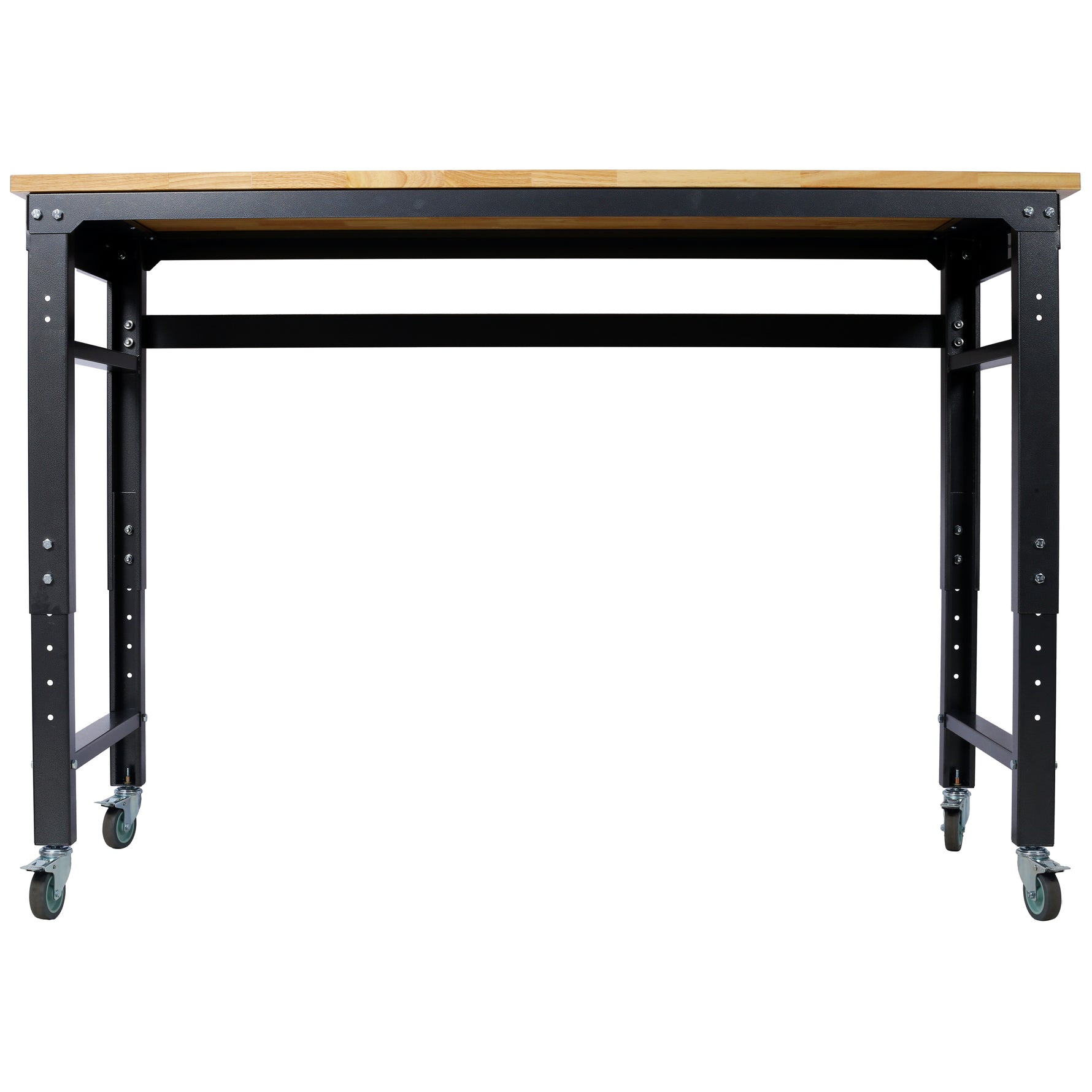 60" Rolling Adjustable Workbench, Black Hammertone workshop project bench