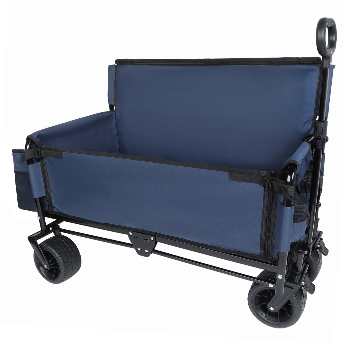 3-in-1 Folding Wagon Cart with Bench Seat & Storage for workshop, garage, storage, or utility use