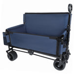 3-in-1 Folding Wagon Cart with Bench Seat & Storage for workshop, garage, storage, or utility use