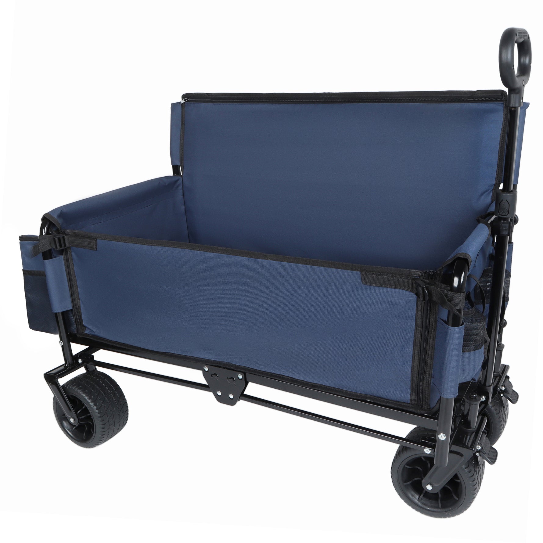 3-in-1 Folding Wagon Cart with Bench Seat & Storage for workshop, garage, storage, or utility use