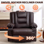 Rocker Recliner Chair with Massage and Heat for Adults, 360°Swivel detail image 3