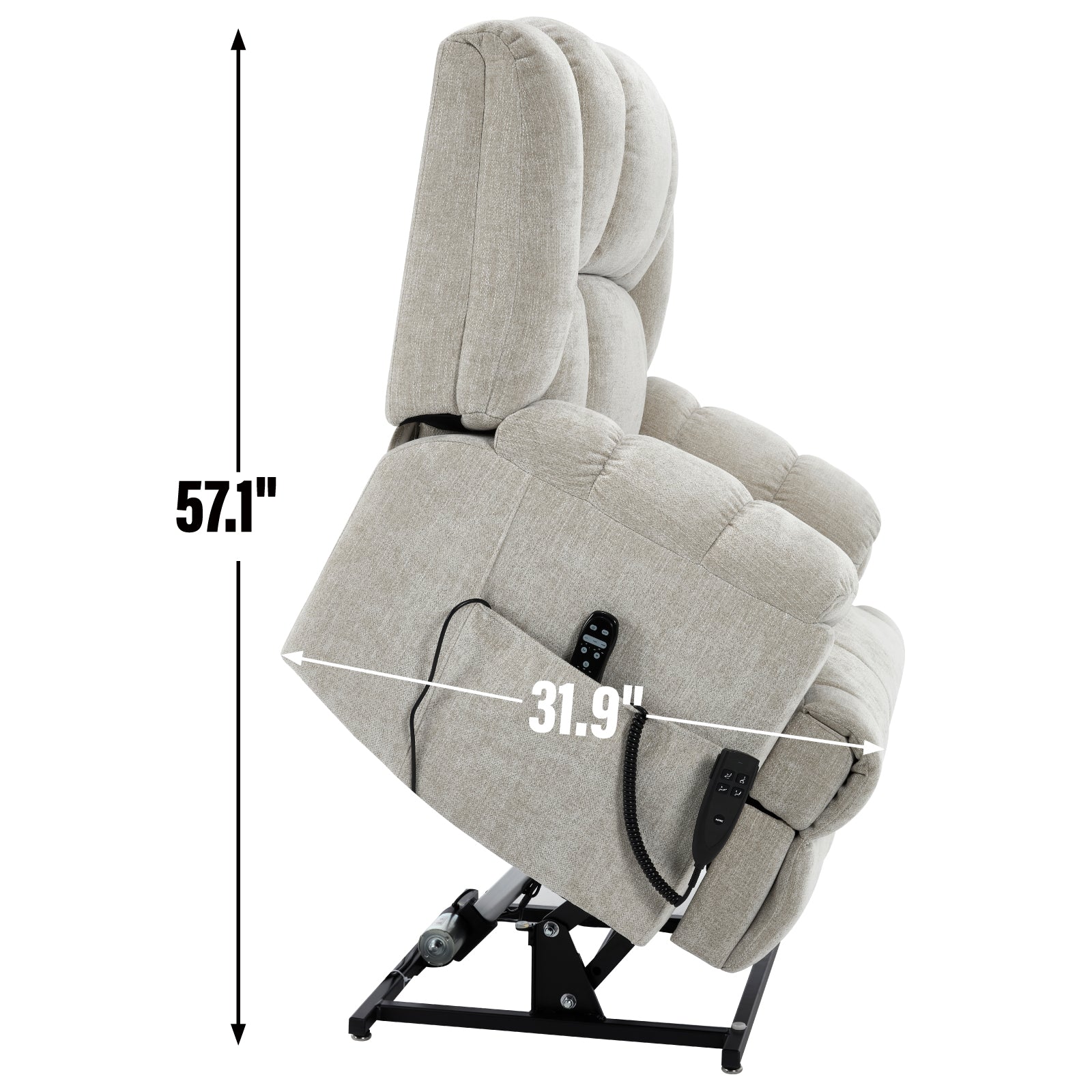 Dual-Motor Heat & Massage Power Lift Recliner, 350 lb Capacity detail image 12