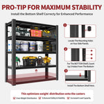 Industrial Heavy-Duty Metal 5-Tier Adjustable Shelving Unit with Pegboard for workshop, garage, storage, or utility use