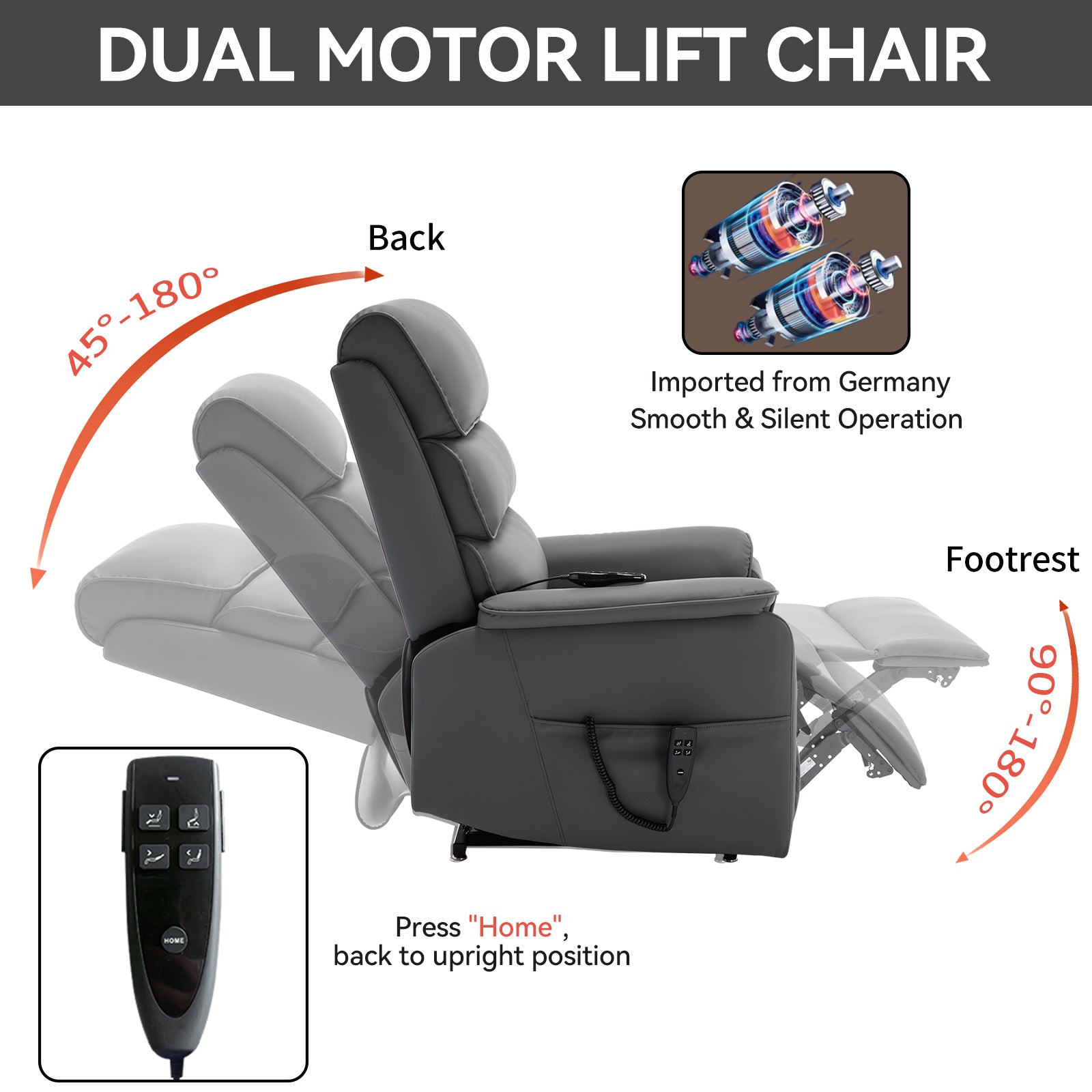 Dual-Motor Power Lift Heat & Massage Recliner detail image 72