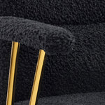 Textured Boucle Gold Office Chair with Padded Arms workspace desk setup
