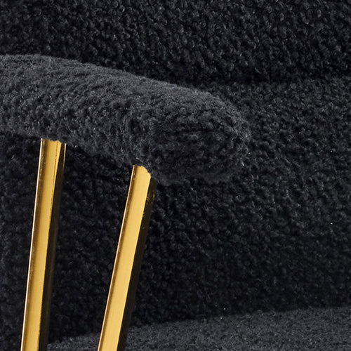 Textured Boucle Gold Office Chair with Padded Arms workspace desk setup