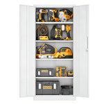 Locking Steel Garage Storage Cabinet with 4 Adjustable Shelves for workshop, garage, storage, or utility use