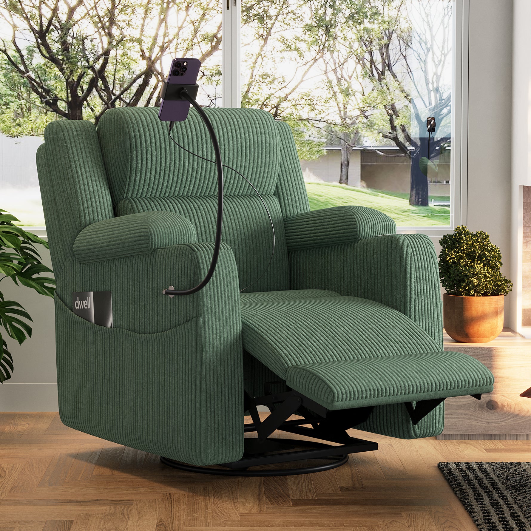 Electric Power Recliner Chair with Heat and Massage, 270° Swivel detail image 31
