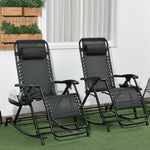 Outsunny Folding Zero Gravity Rocking Chair Set detail image 2